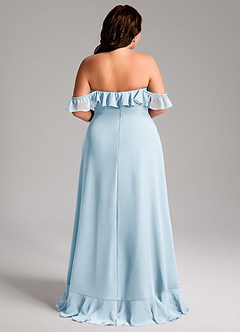 Azazie Lyra Bridesmaid Dresses Sky Blue A-Line Chiffon Convertible Dress image12