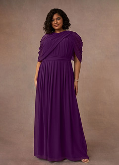 Azazie Olena Mother of the Bride Dresses Grape A-Line Sequins Chiffon Dress image7