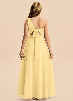 Azazie Phaedra Junior Butter A-Line Pleated Chiffon Dress image2
