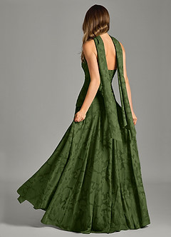Azazie Gabriela Bridesmaid Dresses Olive A-Line Strapless Floral Burnout Dress image2