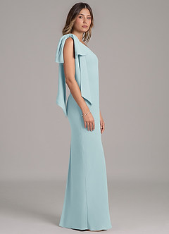 Azazie Capri Robes de demoiselle d'honneur Robe Trapèze en Mousseline de soie Une épaule Verre De Mer image3