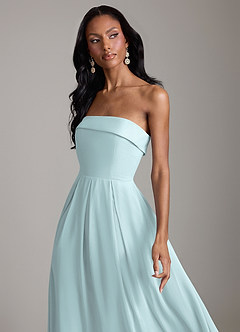 Azazie Lucienne Bridesmaid Dresses Mist A-Line Strapless Chiffon Convertible Dress image4