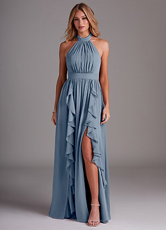 Azazie Avary Bridesmaid Dresses Twilight A-Line Pleated Chiffon Dress image1