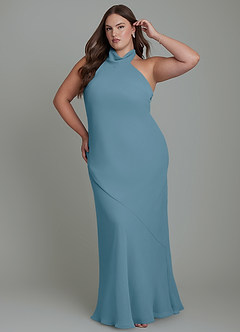 Azazie Velli Abiti da Damigella Abito Sirena in Chiffon Collo alto Bermuda image10