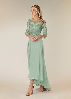 Azazie Monza Mother of the Bride Dresses Agave A-Line Lace Chiffon Dress image2