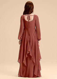 Azazie Clara Junior Robe Trapèze en Mousseline de soie Blouson Auburn image2