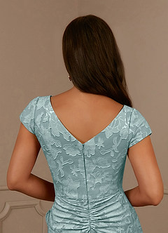 Azazie Roya Mother of the Bride Dresses Mist Mermaid Ruched Floral Burnout Dress image6