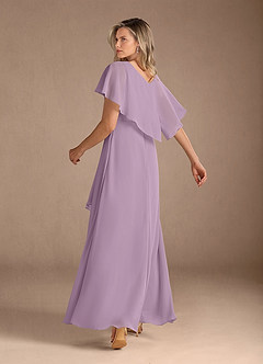 Azazie Eliza Mother of the Bride Dresses Wisteria A-Line V-Neck Pleated Chiffon Dress image7