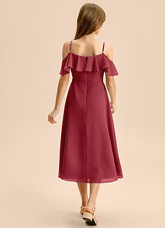 Azazie Kamilla Junior Klä av A-Line i Chiffong Av axeln image2