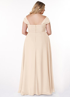 Azazie Kaitlynn Robes de demoiselle d'honneur Robe Empire Convertible en Mousseline de soie Gerafft Albâtre Blanc image11