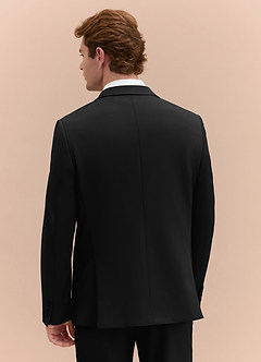 front James Black Structured Stretch Suit Jacket