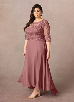 Azazie Monza Mother of the Bride Dresses Desert Rose A-Line Lace Chiffon Dress image2