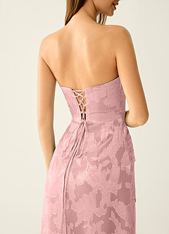 Arabella Grace Coral Pink Jacquard Corset Sparkly Prom Dress image6