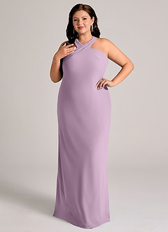 Azazie Doretta Bridesmaid Dresses Wisteria Mermaid Pleated Chiffon Dress image9