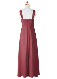 Azazie Denice Junior Merlot A-Line Chiffon Dress image9