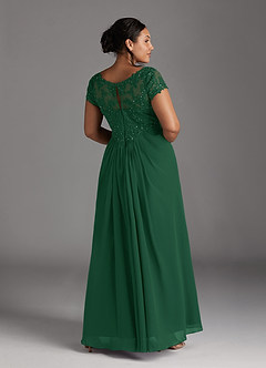 Azazie Jetta Mother of the Bride Dresses Dark Green A-Line Sequins Chiffon Dress image7