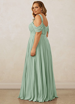 Christian Siriano Bridal for Azazie 1013 Bridesmaid Dresses Agave A-Line Off the Shoulder Chiffon Dress image15