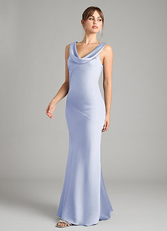 Azazie Rylina Bridesmaid Dresses Ice Mermaid Stretch Satin Dress image4
