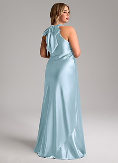 Azazie Doretta Robes de demoiselle d'honneur Robe Sirène en Satiné métallisé Arc Bleu Ciel image9