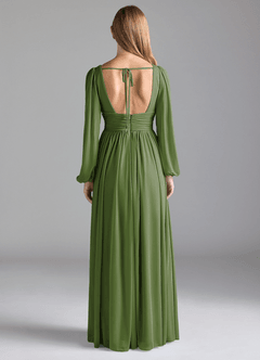 Azazie Norah Robes de demoiselle d'honneur Robe Trapèze en Maille Olive image6