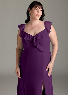 Azazie Sophie Robes de demoiselle d'honneur Robe Trapèze Convertible en Mousseline de soie Épaule décolletée Grain De Raisin image13