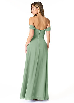 Azazie Kaitlynn Bridesmaid Dresses Matcha Empire Ruched Chiffon Convertible Dress image5