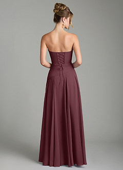 Azazie Gabriela Bridesmaid Dresses Sangria A-Line Corset Chiffon Dress image8