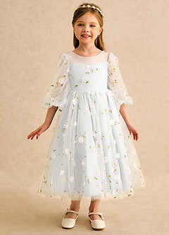 Azazie Elowen Flower Girl Dresses White A-Line Sweetheart Neckline Lace Dress image3
