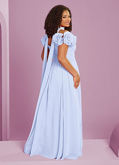 Barbie ♥ Azazie Robes de demoiselle d'honneur Robe Trapèze Convertible en Mousseline de soie Épaule décolletée Lavande image17