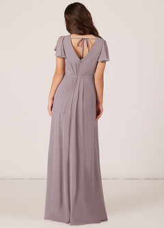 Azazie Peony Junior Dusk A-Line Pleated Chiffon Dress image2