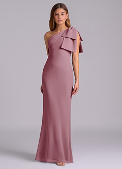 Azazie Yuanna Bridesmaid Dresses Vintage Mauve Mermaid One Shoulder Chiffon Dress image5