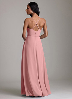 Azazie Naeem Bridesmaid Dresses Dusty Rose A-Line V-Neck Ruffle Chiffon Dress image2