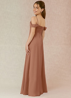 Azazie Kaitlynn Junior Bronzer A-Line Off the Shoulder Chiffon Dress image5