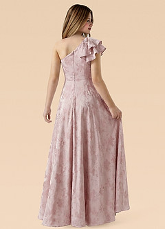 Azazie Arabella Junior Formal Jurk van Jacquard met A-Lijn Ruches Blush Oogschaduw Bloemen image2