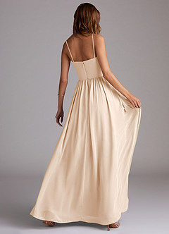 Azazie Calianna Robes de demoiselle d'honneur Robe Trapèze Convertible en Mousseline de soie Épaule décolletée Albâtre Blanc image6