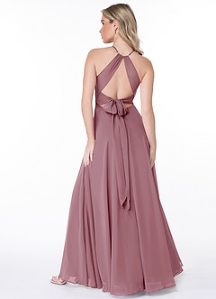 Azazie Evalleen Bridesmaid Dresses Vintage Mauve A-Line Pleated Chiffon Dress image4