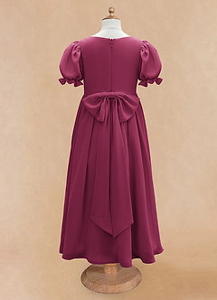 Azazie Joss Flower Girl Dresses Mulberry A-Line with Sleeves Chiffon Dress image6