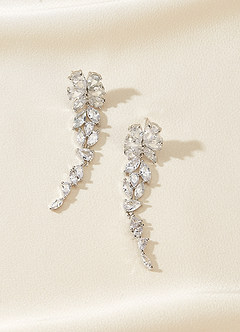 front Crystal Foliage Drop Earrings