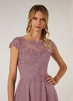 Azazie Shonda Mother of the Bride Dresses Dusty Rose Lace Chiffon Dress image6