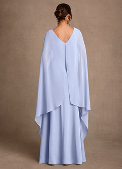 Azazie Liddie Mother of the Bride Dresses Ice A-Line Pleated Chiffon Dress image4