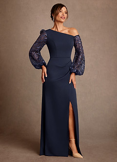 Azazie Cathleen Klänningar till brudens mor Klä Tubklänning i Spets Mörk Marinblå image4