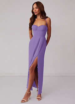 Barbie ♥ Azazie Vente Finale Robe Fourreau en Mousseline de soie Corset Tahiti image2