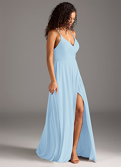 Azazie Davis Bridesmaid Dresses Sky Blue A-Line Pleated Mesh Dress image4