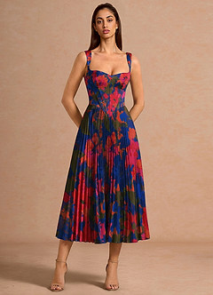 Robe Mi-Longue Orange Multi Hagar image4