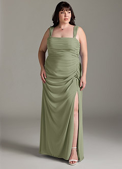 Azazie Jesaphine Bridesmaid Dresses Pistachio Sheath Bow Chiffon Dress image8