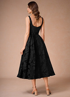 Alba Black Pleated Midi Dress image2