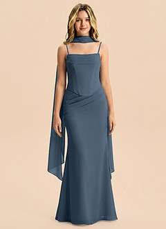 Azazie Sorrel Junior Neptune Mermaid Pleated Chiffon Dress image1