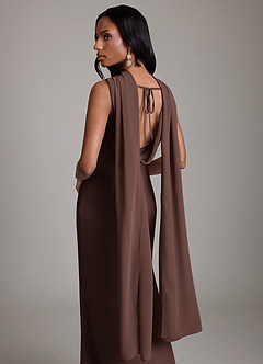 Azazie Linelle Bridesmaid Dresses Ganache Mermaid Pleated Chiffon Dress image9