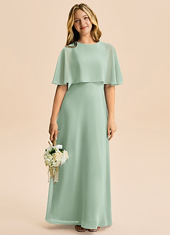 Azazie Maris Junior Abito A-Line in Chiffon Agave image5