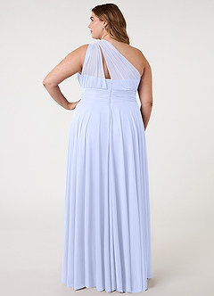 Azazie Charlize Brautjungfernkleider A-Linie One-Shoulder Gittergewebe Kleid Lavendel image7